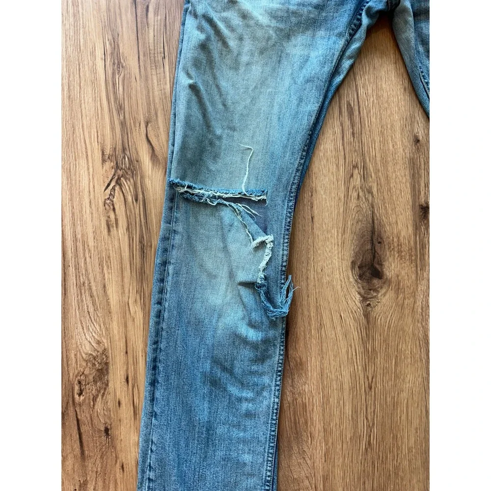 Banana Republic Vintage Straight Jeans Men's‎ 31x34 Blue Distressed 100% Cotton